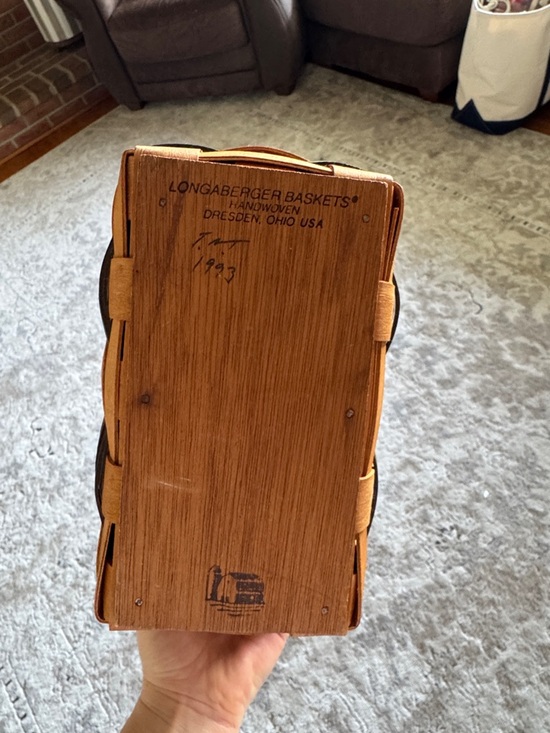 Longaberger Brown Woven Handled Basket - Picture 3 of 6